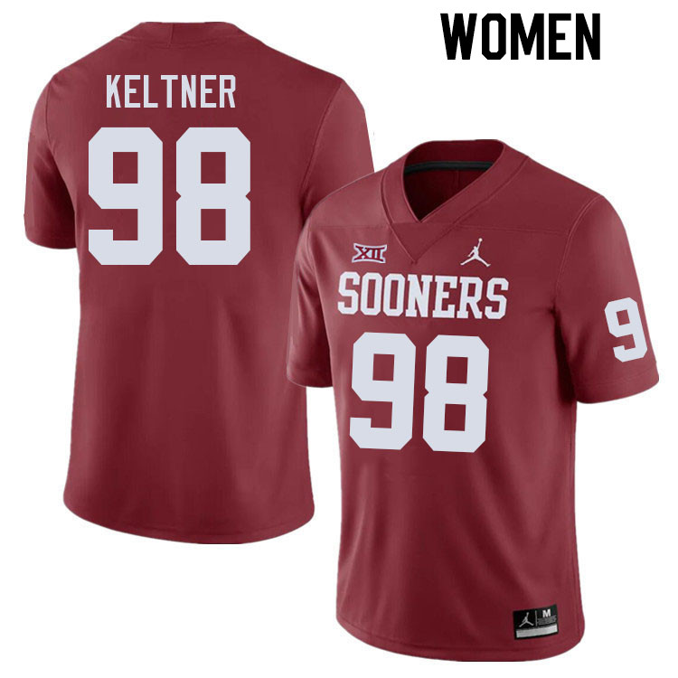 Women #98 Tyler Keltner Oklahoma Sooners College Football Jerseys Stitched-Crimson